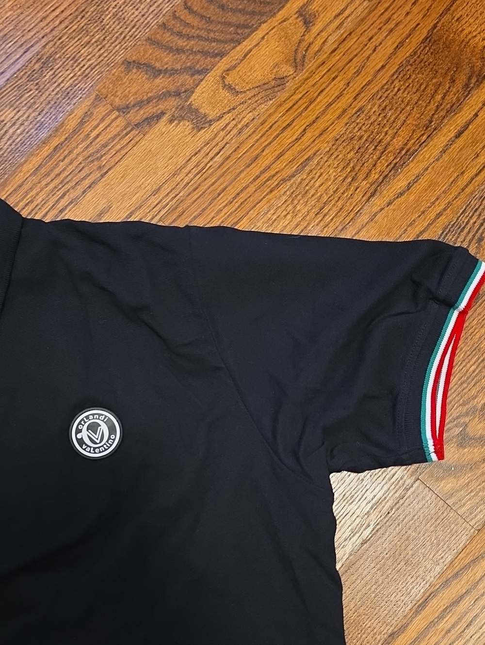 Valentino Orlandi Mens Polo Shirt XXL Black Cotton Tri-Color Trim Designer NWOT - Picture 5 of 5